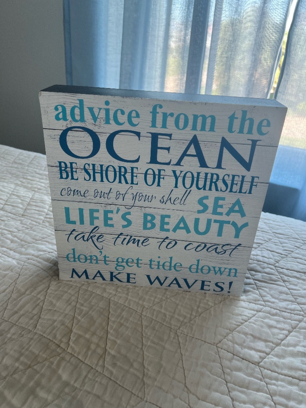 Coastal // Beach Sign - Decor, Size, 10 x 10 & 2 inches thick